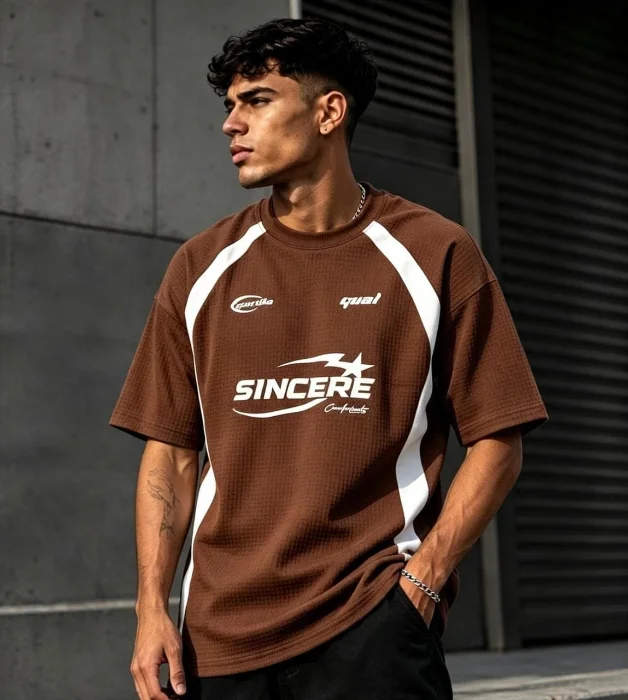 Remeras Overzice Crossline de Wafle