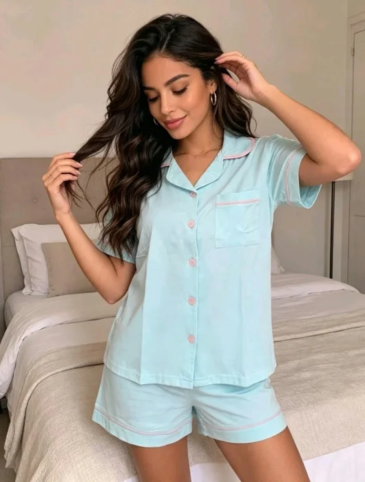 Pijama Camisero Lisos 1 -3  y 5