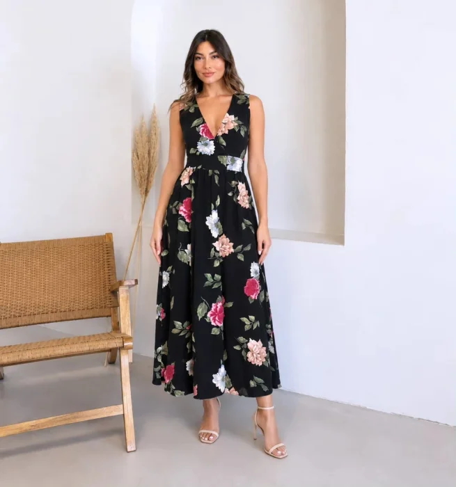 Vestido  de Seda Estampado ( Irina