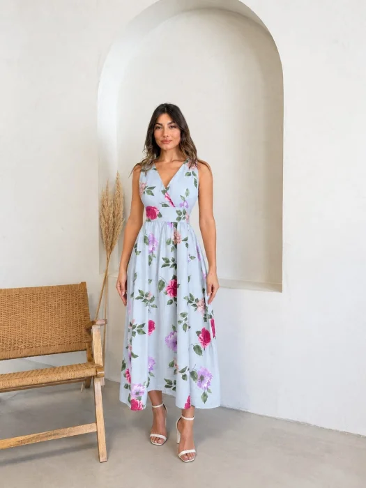 Vestido de Seda Estampado ( Irina