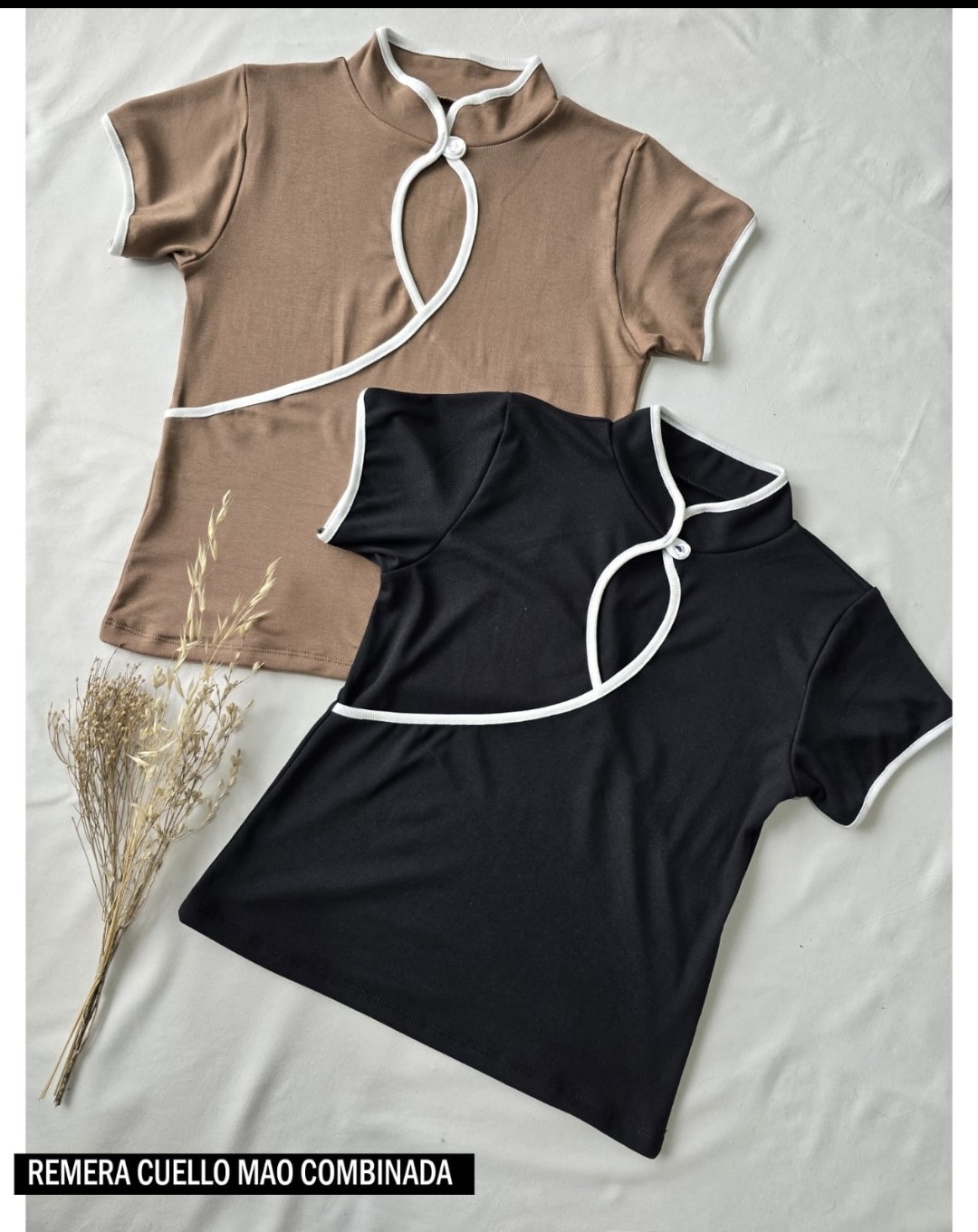Remera Cuello Mao Combinada - Imagen 3