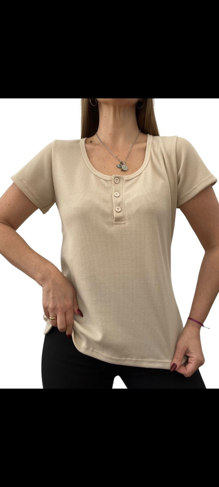 Remeras Botón de Waffle - Imagen 2
