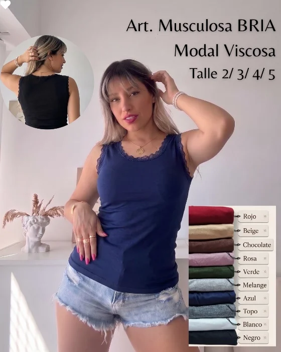 Musculosa Modal con Encaje