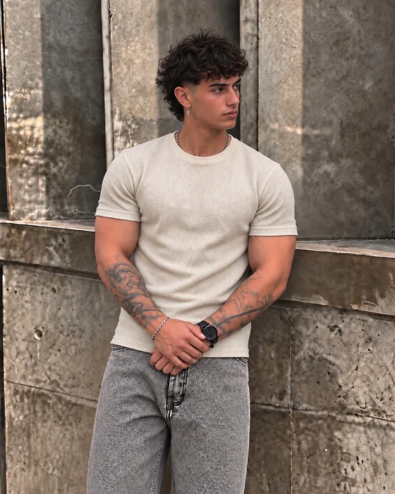 Remera Slim Fit de Waffle