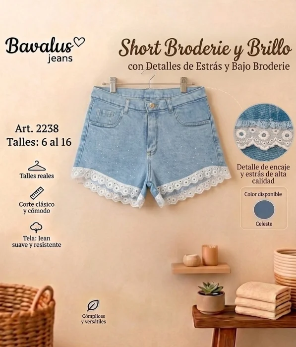 Short de Nena con Brodery