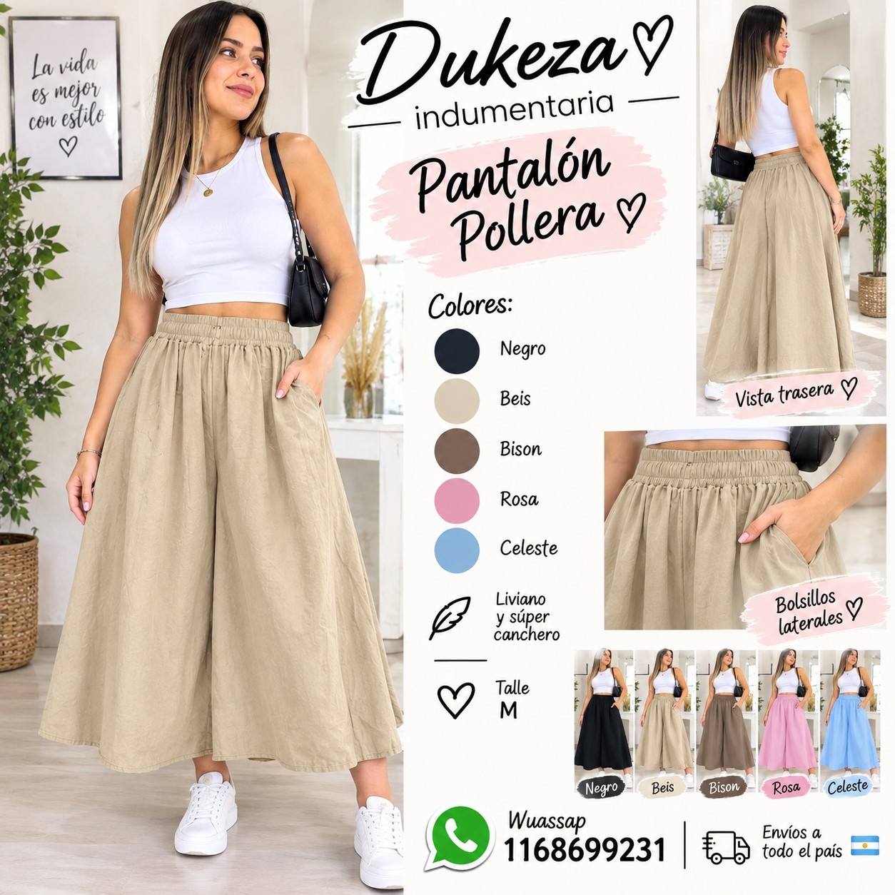 Pantalón Pollera con Bolsillo - Imagen 2
