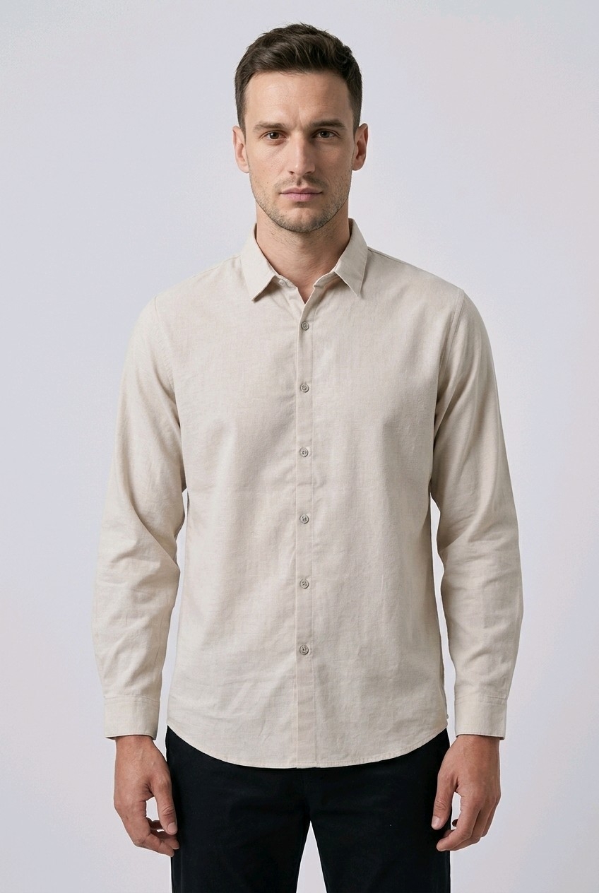 Camisa Lino Manga Larga - Imagen 3