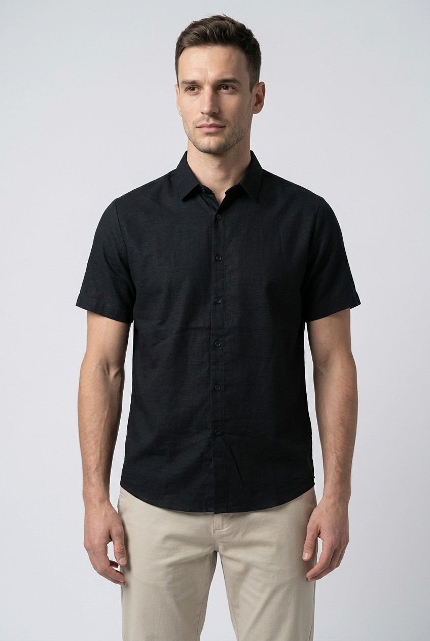 Camisa Lino Manga Corta - Imagen 3