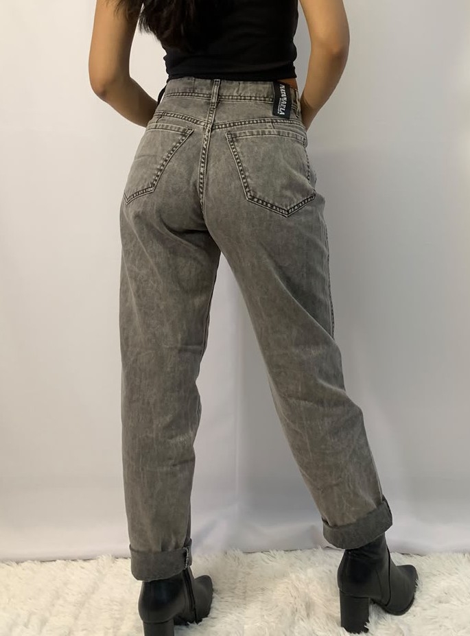 Jean Mom Rebel Grey Woman - Imagen 2