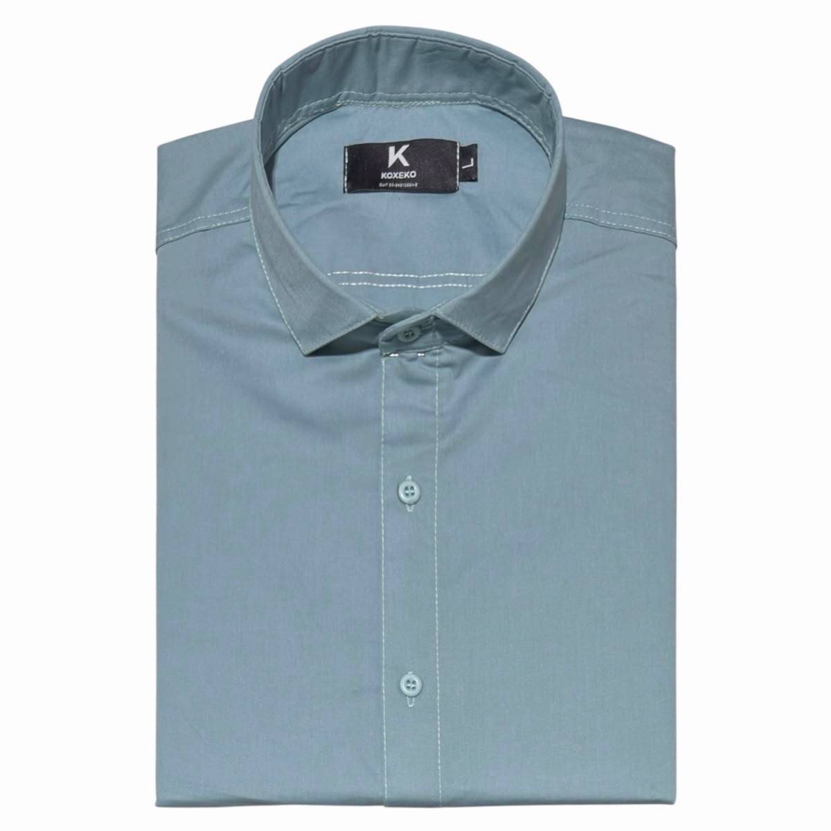 Camisa Liso Elastizado Slim Fit Manga Larga - Imagen 3