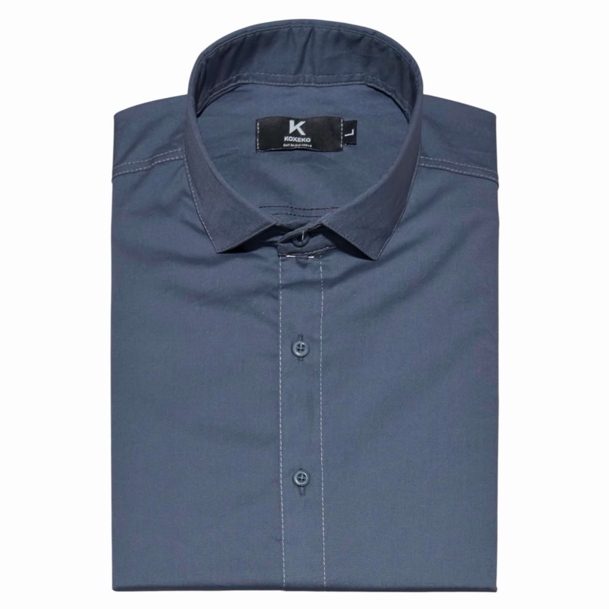 Camisa Liso Elastizado Slim Fit Manga Larga - Imagen 6