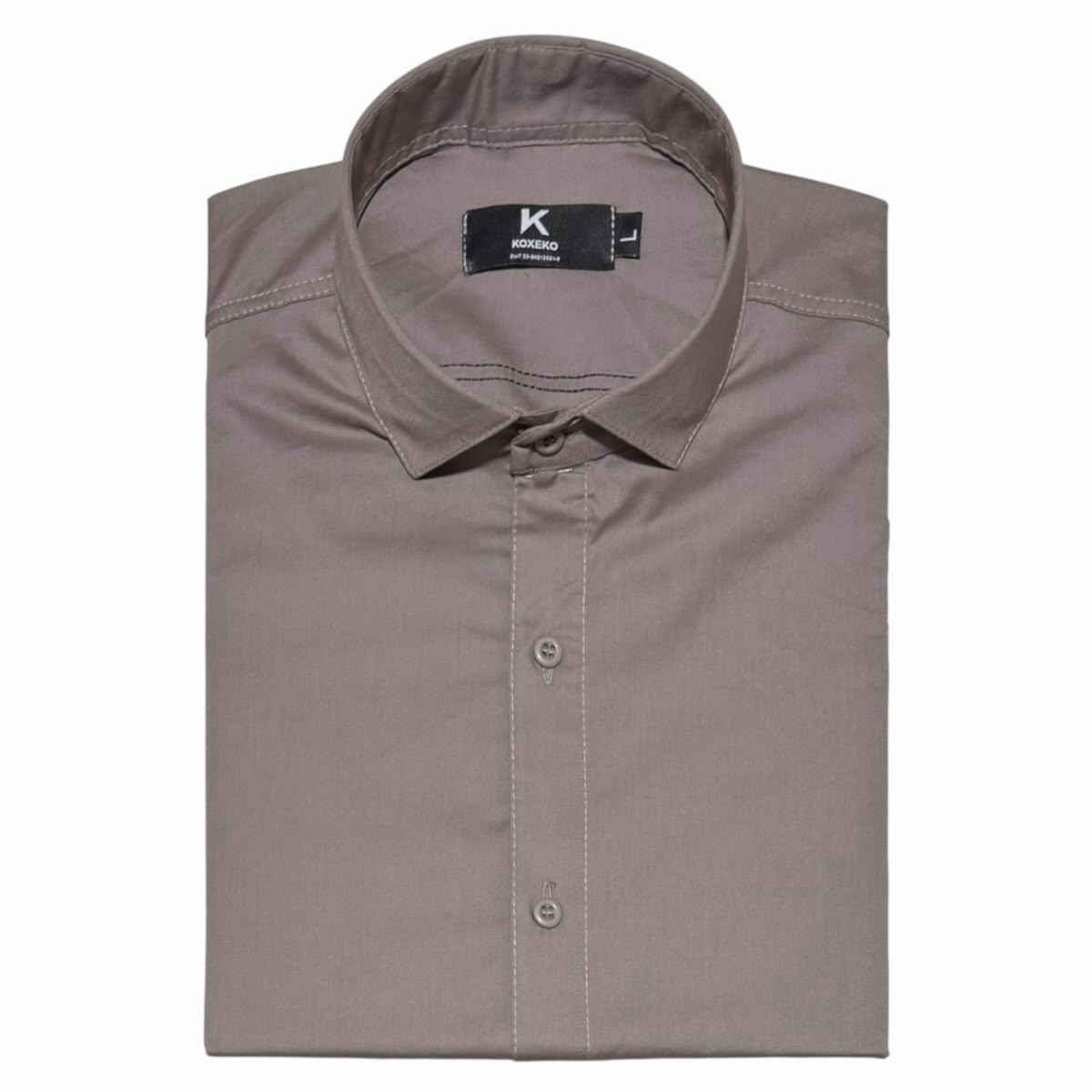 Camisa Liso Elastizado Slim Fit Manga Larga - Imagen 9