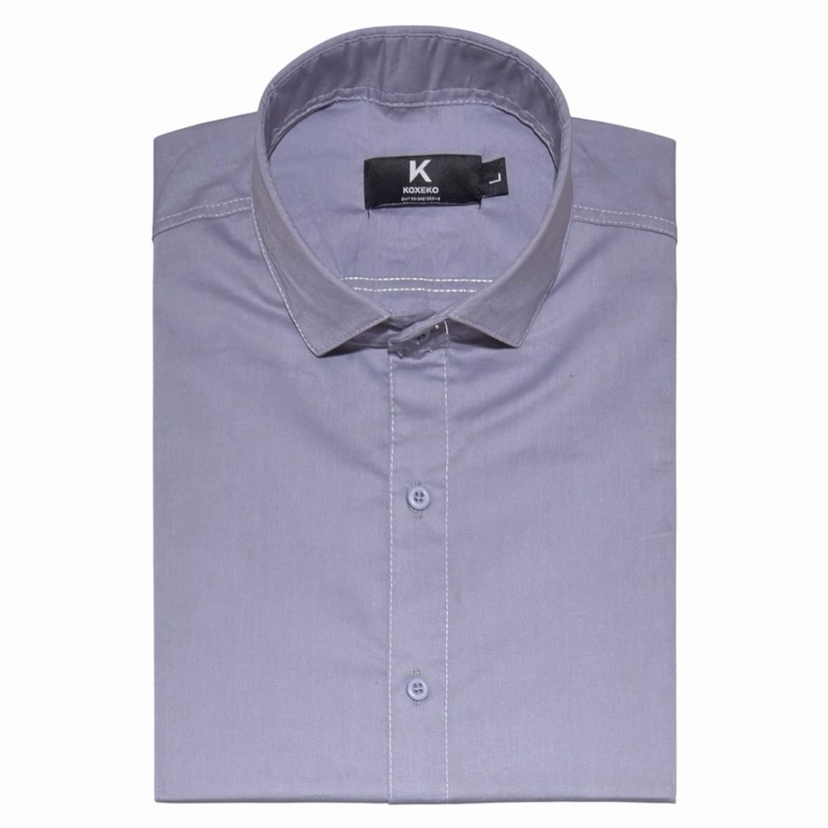 Camisa Liso Elastizado Slim Fit Manga Larga - Imagen 4