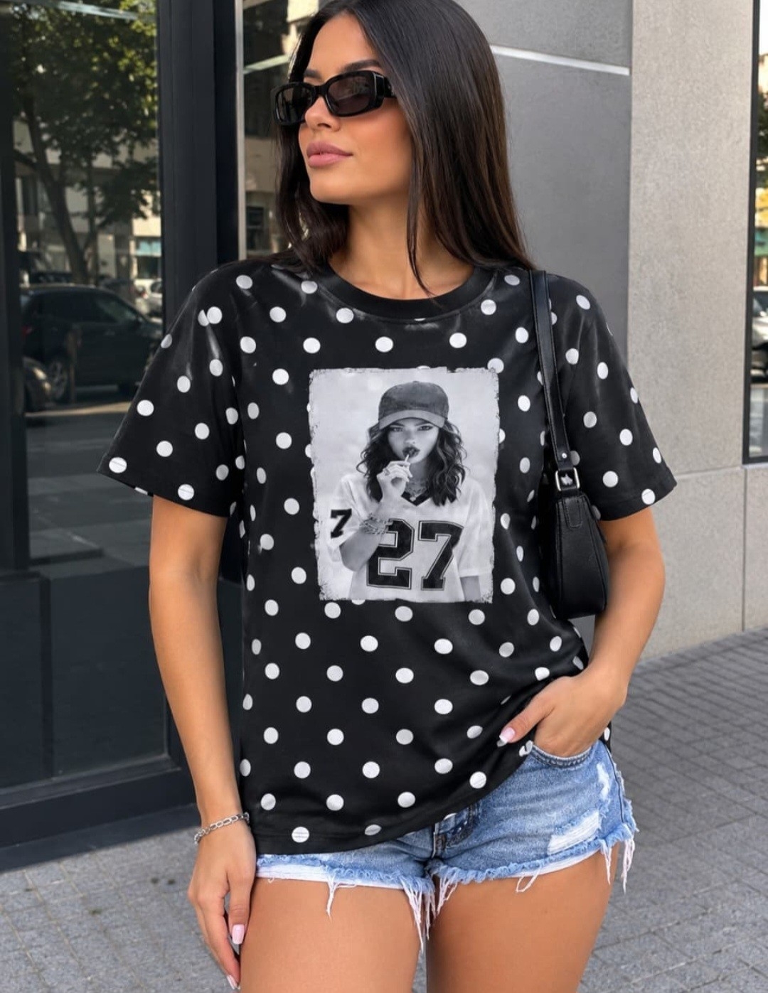 Remera con Lunar y Chicas Algodon Peinado - Imagen 3