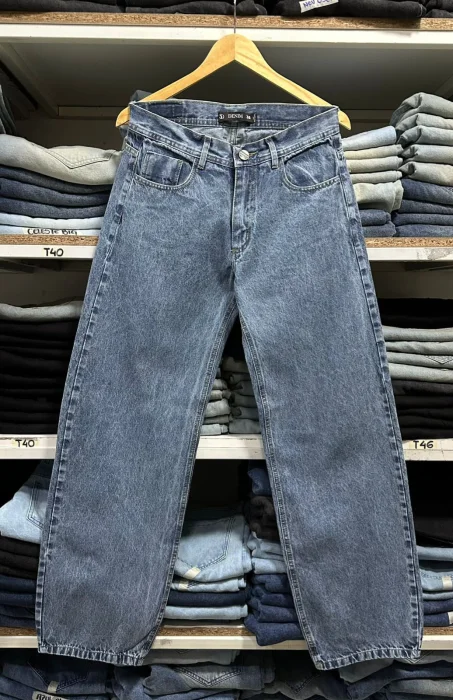 Pantalón Baggy Liso Azul
