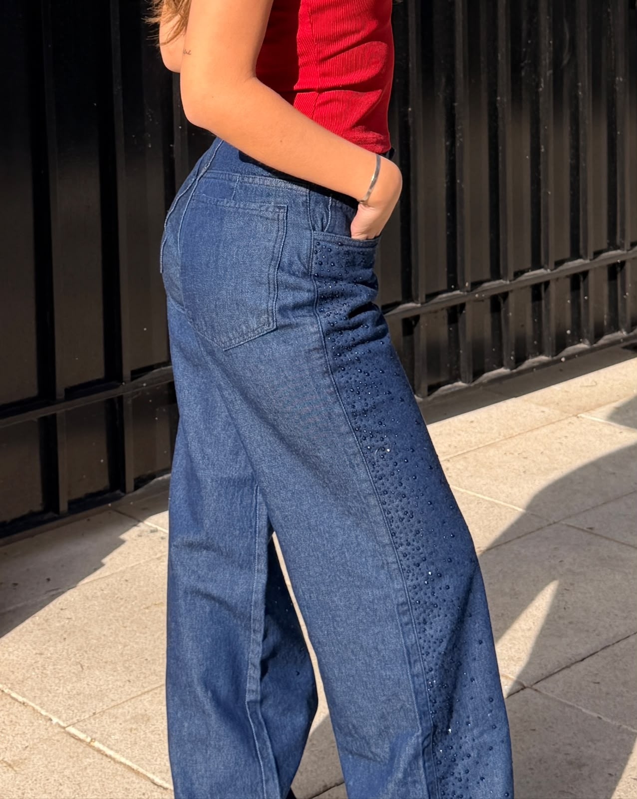 'art. 251-2' 36 al 46 Wide Leg Azul + Brillos - Imagen 2