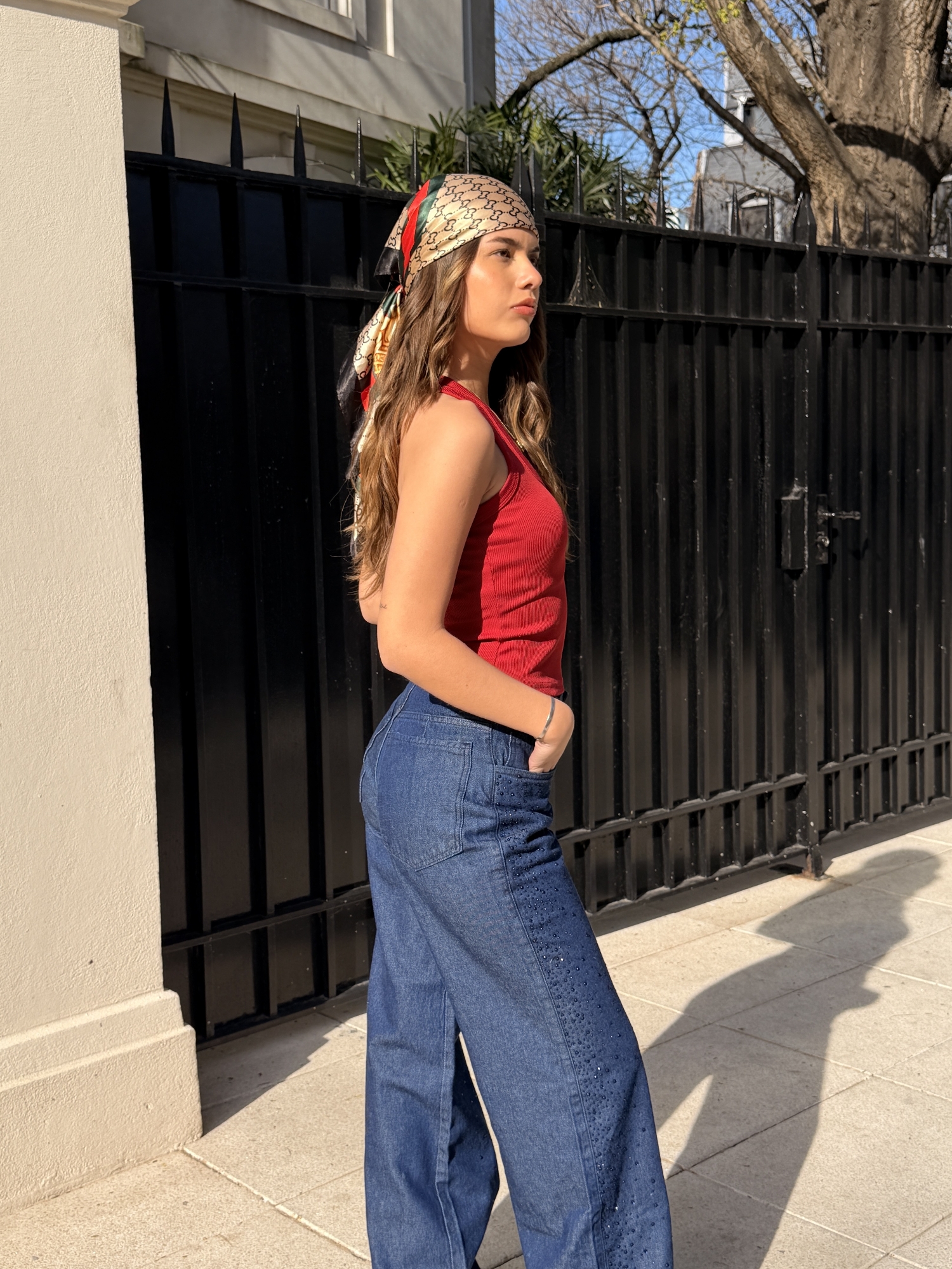 'art. 251-2' 36 al 46 Wide Leg Azul + Brillos - Imagen 7