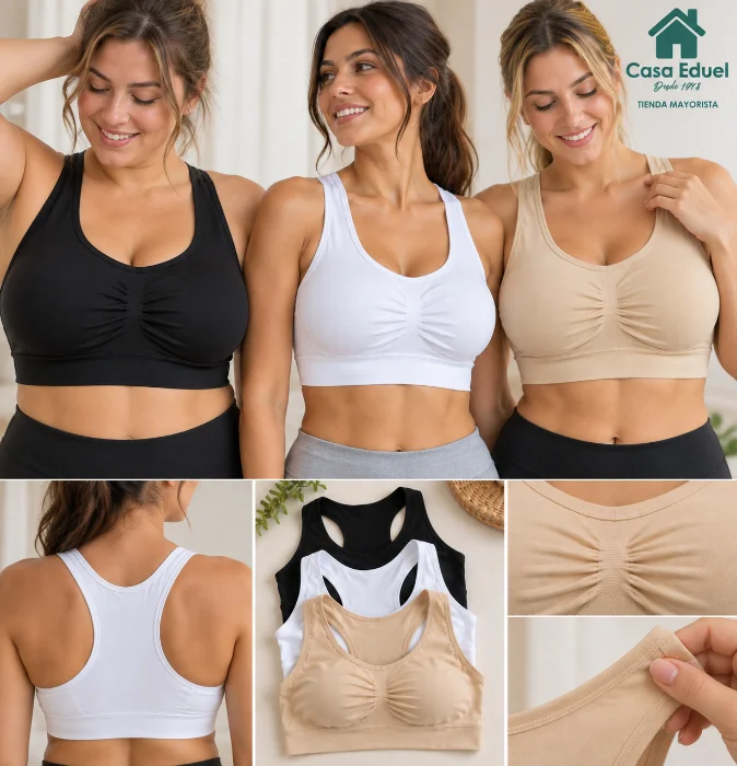 Docena Corpiño Top Deportivo Talle Especial Microfibra Art.411
