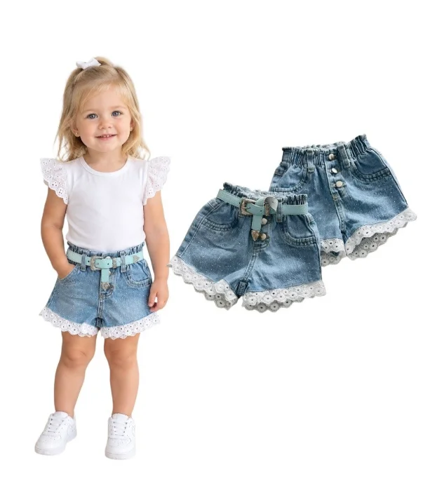 Short Jeans Beba con Encaje