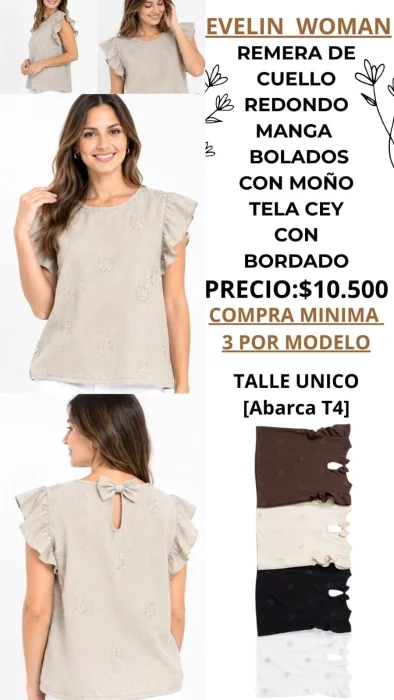 Remera con Moño y Volados