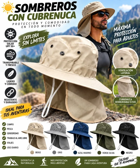 Sombreros con Cubre Nuca
