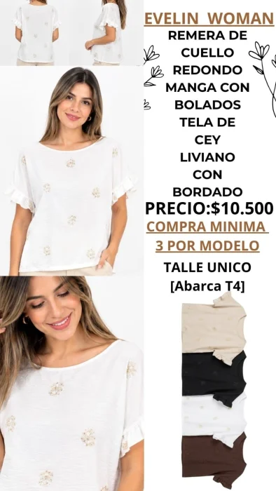 Remera con Volados en las  Mangas