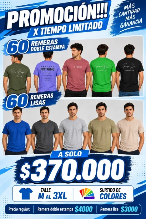 Promoción Pack 120 Remeras