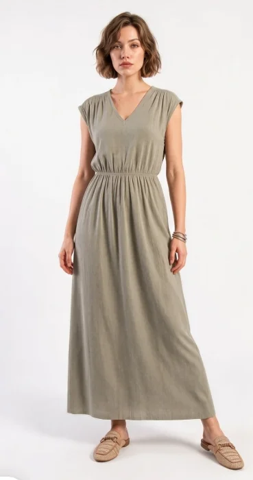 Vestido Lino con Spandex