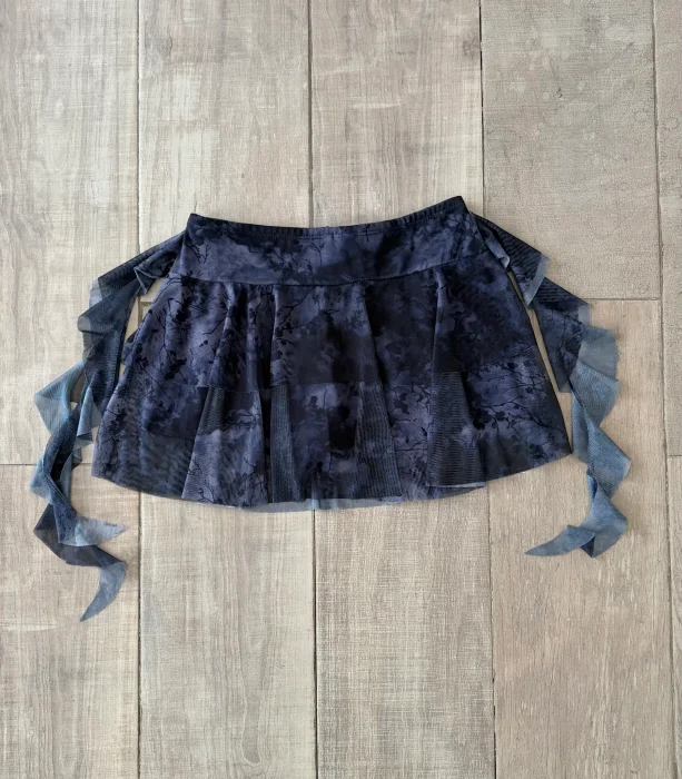 Short Pollera Tul Estampado Volados
