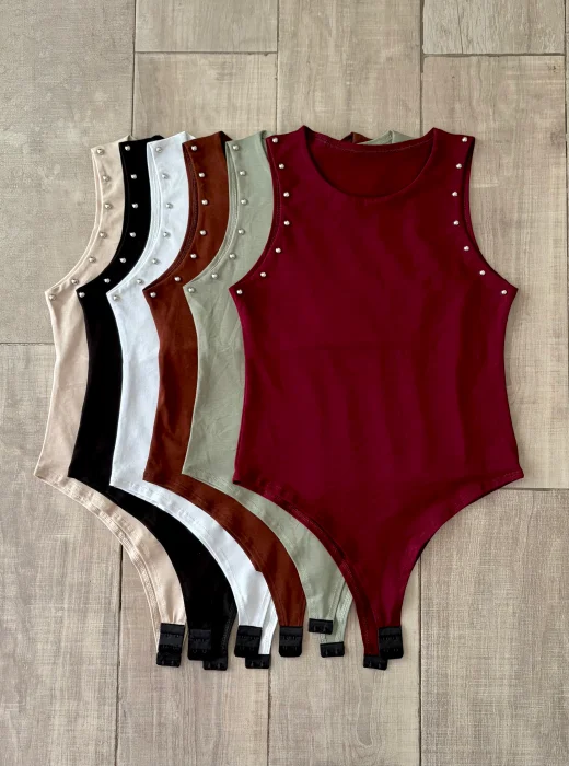 Body Musculosa con Tachas Algodon Lycra