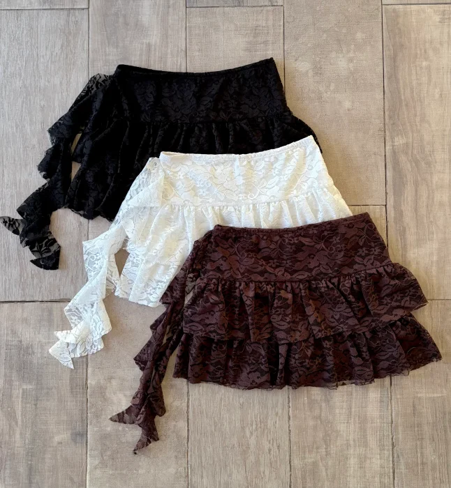 Short Pollera Encaje Volados
