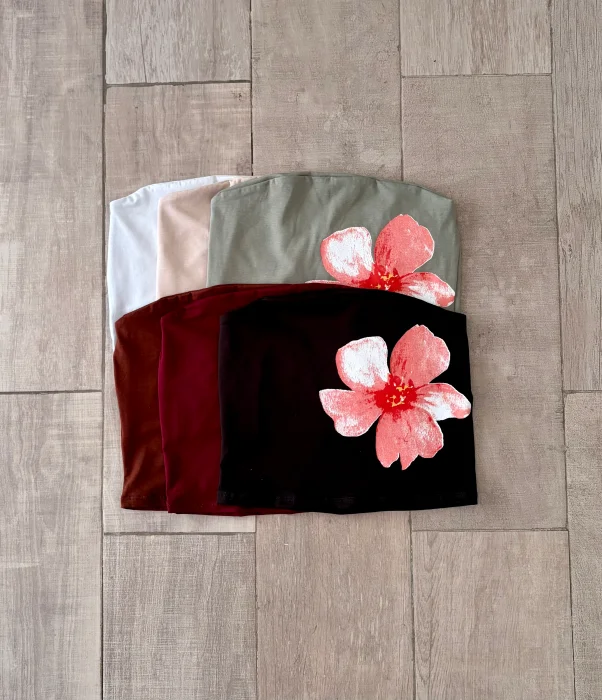 Bando Flor Algodon Lycra Doble Tela