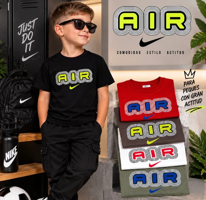  Remera Air Niño   Algodón Peinado Premium