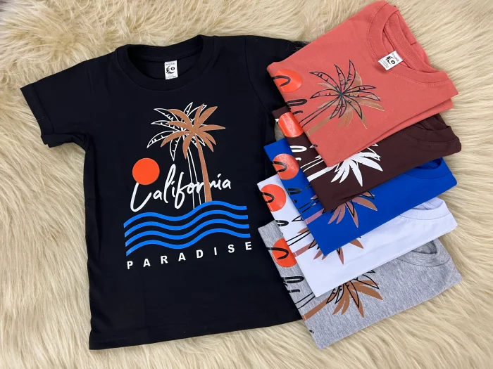 Remera Niño Estampada de Algodón Peinado