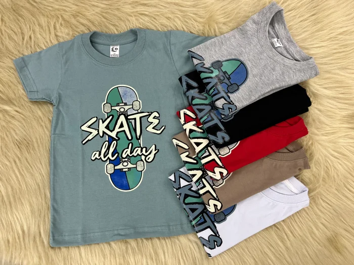 Remera de Niño Estampada de Algodón Peinado
