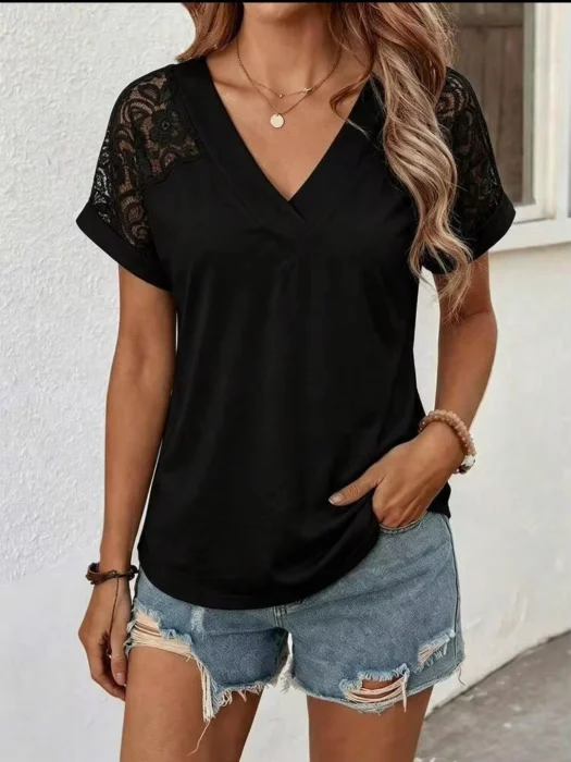 Remera Modal Con/ Encaje T/u Abarcan 4 y 5