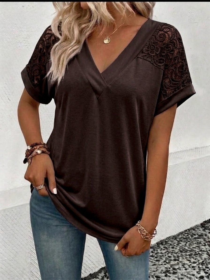 Remera Modal Con/ Encaje T/u Abarcan 4 y 5 - Imagen 2