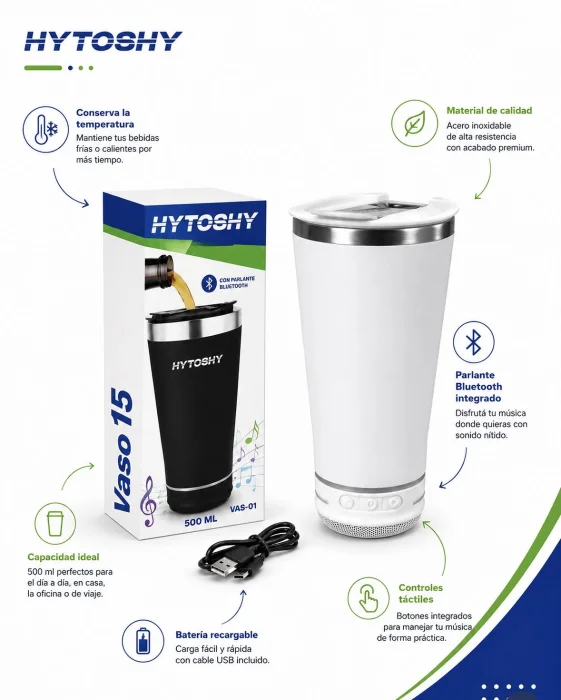 Vaso Térmico con Parlante - Hytoshy