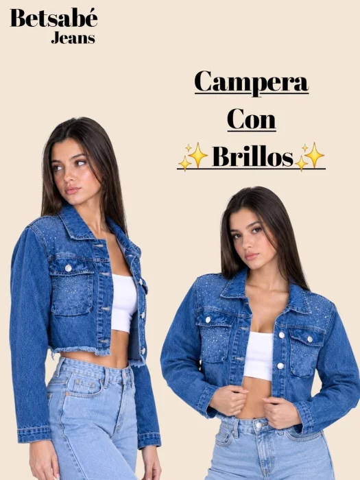 Campera Jeans con Brillos