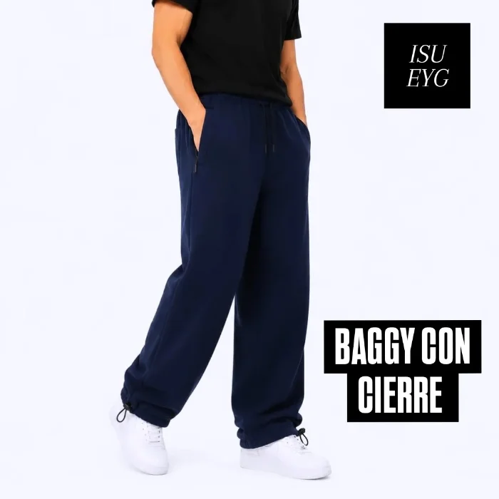 Pantalon Baggy con Cierre Rustico