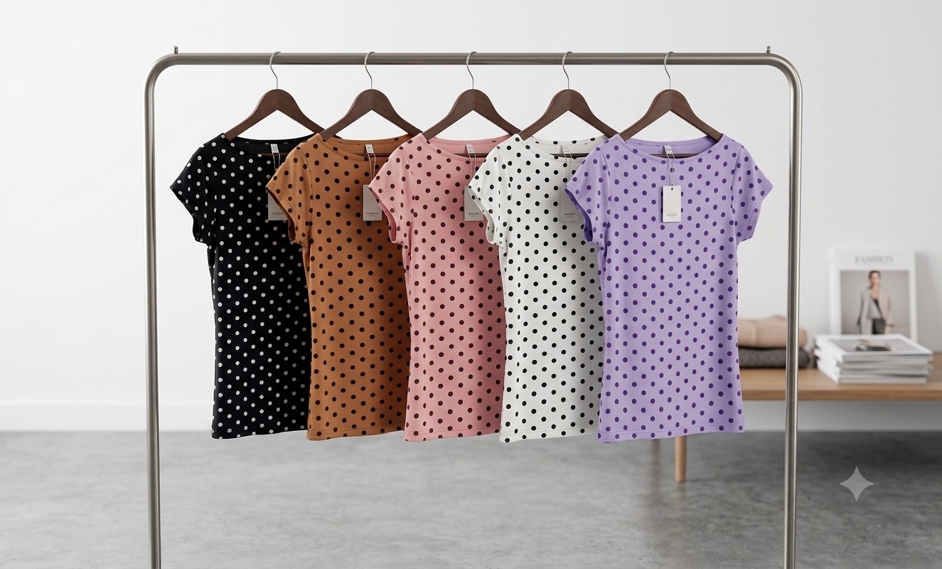 Remera Lunares Cuello Bote - Imagen 3