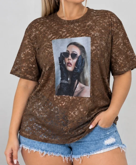 Remerone de Encaje con Estampado