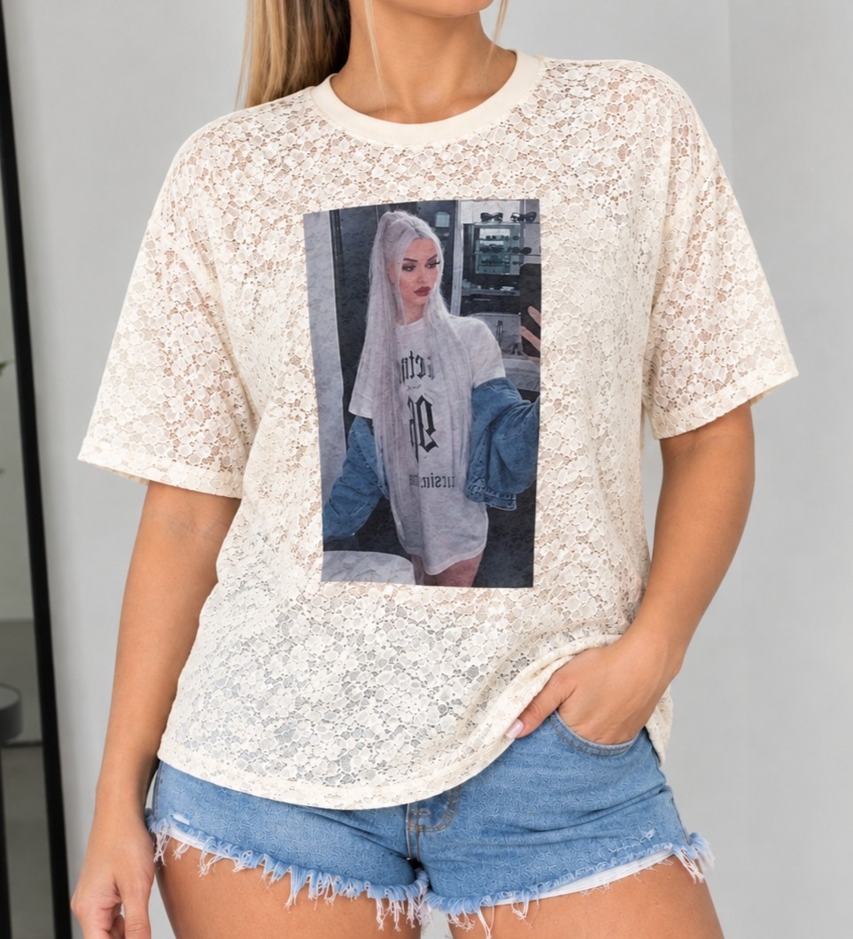 Remerone de Encaje con Estampado - Imagen 2