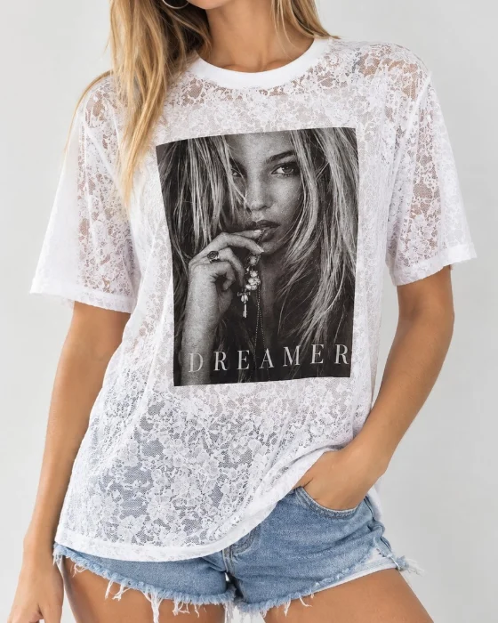 Remerone de Encaje con Estampado