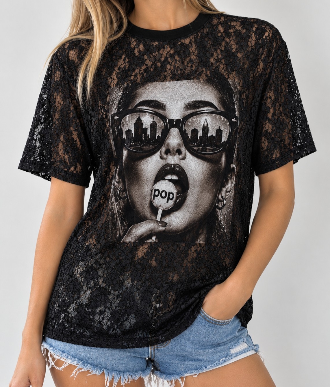 Remerone de Encaje con Estampado - Imagen 2