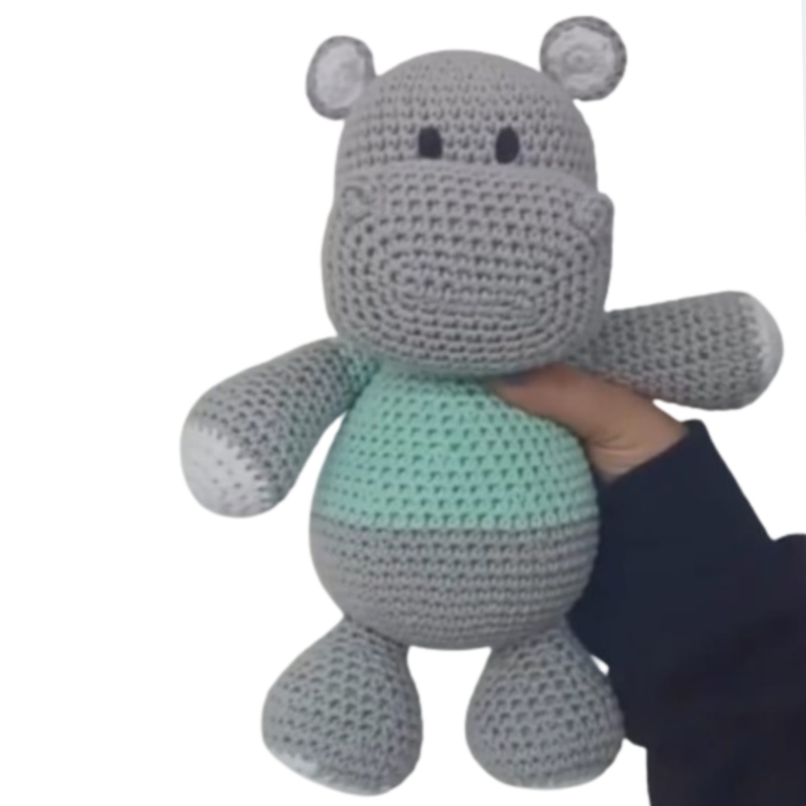 Hipopótamo Muñeco de Apego Tejido al Crochet Amigurumi - Imagen 3