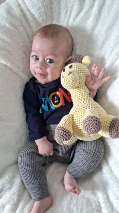 Jirafa Muñeco de Apego Tejido al Crochet Amigurumi