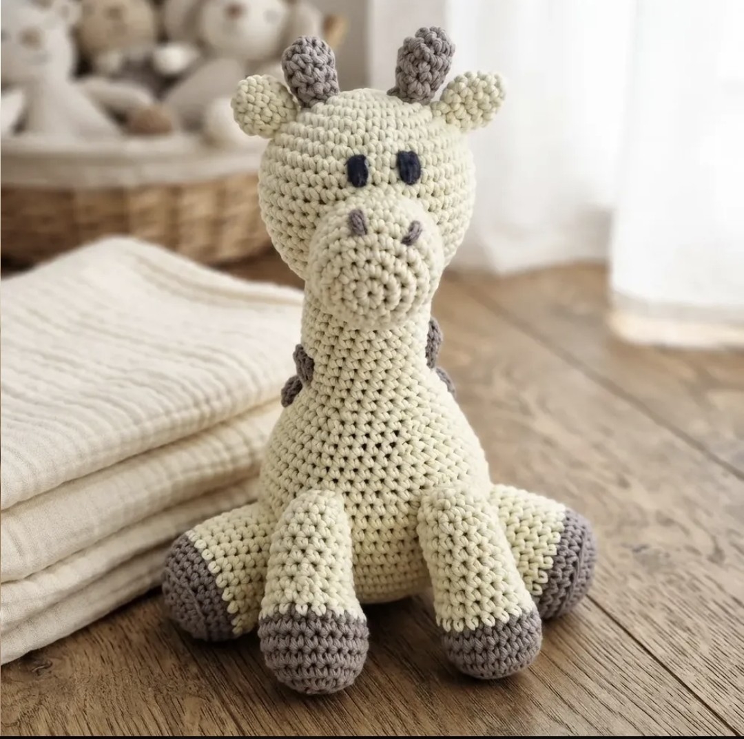 Jirafa Muñeco de Apego Tejido al Crochet Amigurumi - Imagen 2