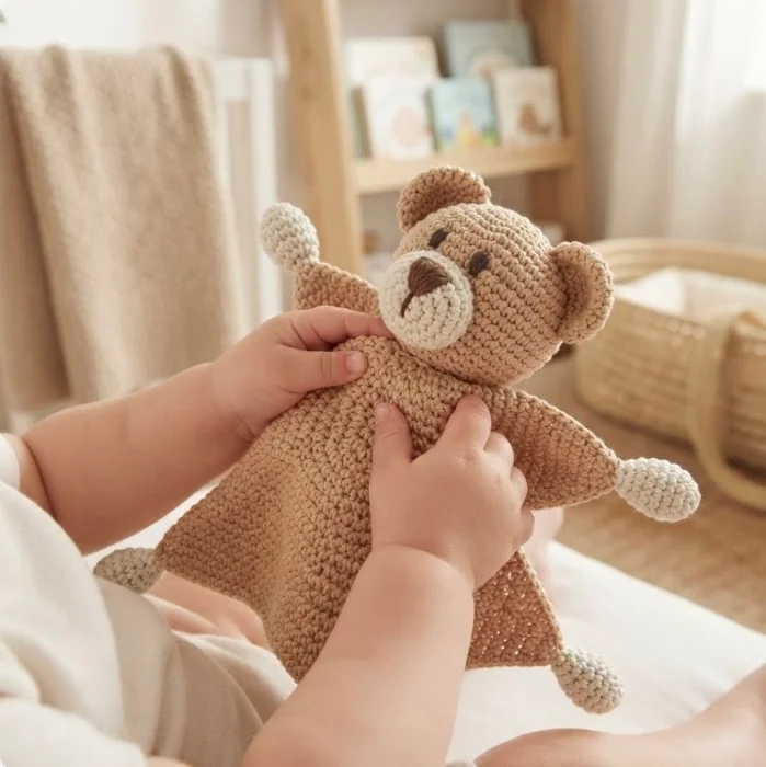 Osito Trapito de Apego Tejido al Crochet Amigurumi