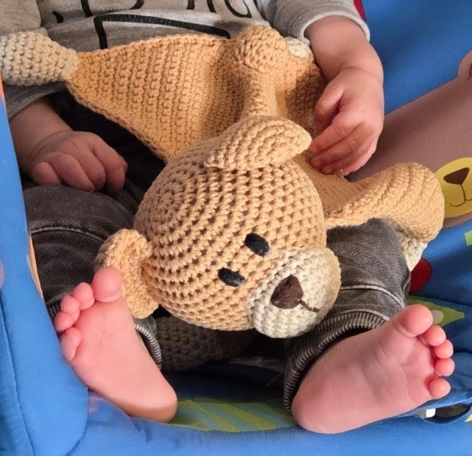 Osito Trapito de Apego Tejido al Crochet Amigurumi - Imagen 2